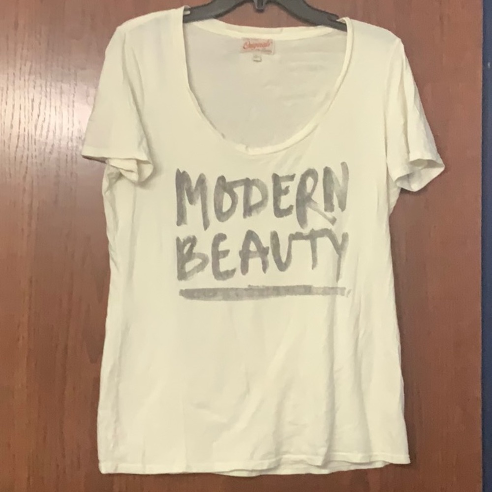 Junk Food Cream Modern Beauty Women's Top in Large
